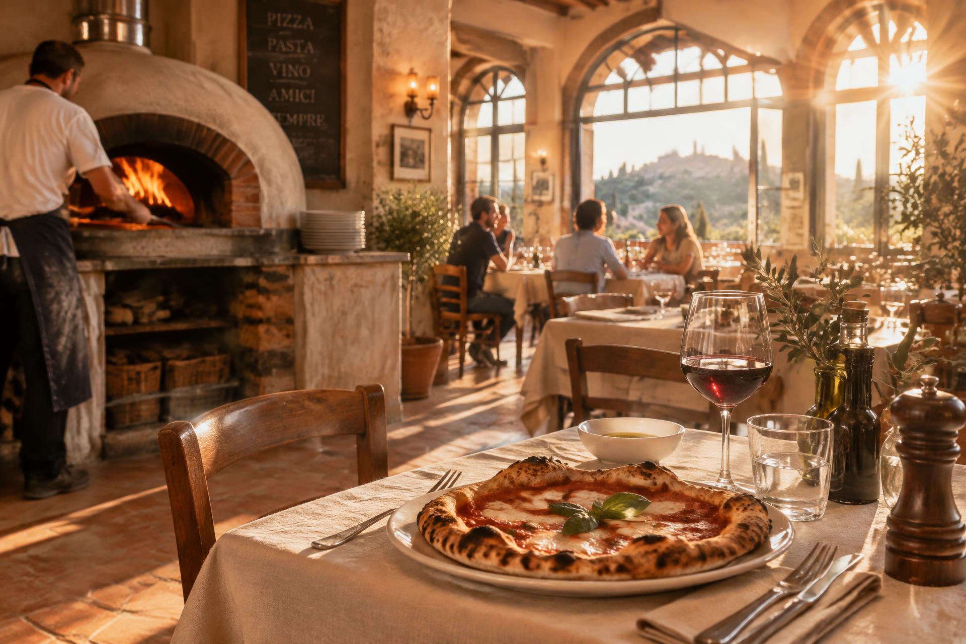 La sala di Oltreconfini con il forno a legna acceso